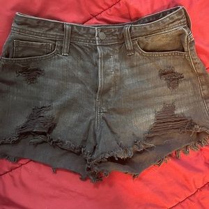 Black Hollister Distressed Jean Shorts
